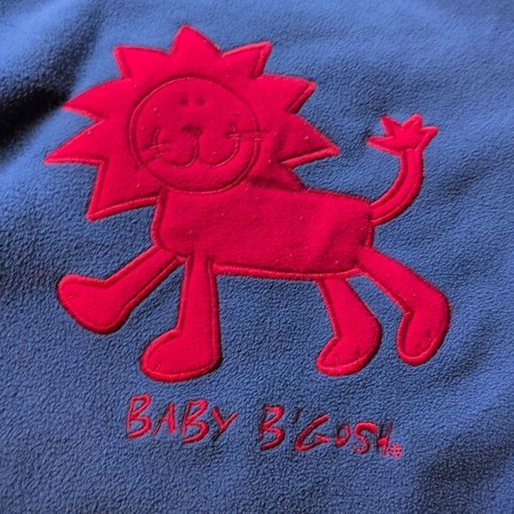 Oshkosh B'gosh Infant Vintage Blue Fleece Lion Embroidered Outfit - Picture 1 of 5